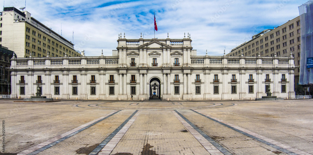 The chilean government palace inside Santiago de Chile city centre. The modern history of Chile comes from the actions on this famous building the 