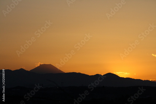 富士山の夕焼け