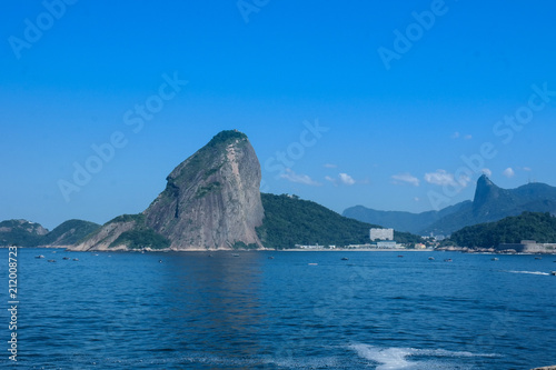 Sugar loaf tradicional tourist attraction of Rio de Janeiro (mountain and sea) photo