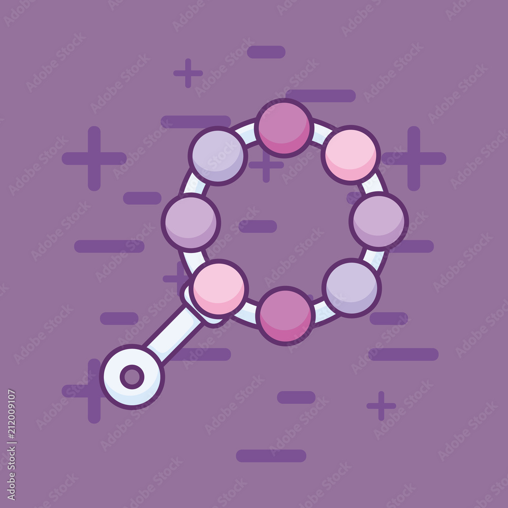 baby rattle icon over purple background, colorful design. vector illustration baby rattle icon over purple background, colorful design. vector illustration