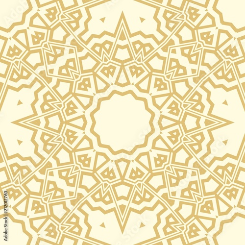 creative geometric ornament on color background. Seamless vector illustration. For interior design, wallpaper.