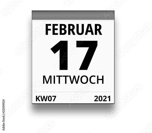 Kalender für Mittwoch, 17. FEBRUAR 2021 (Woche 07)