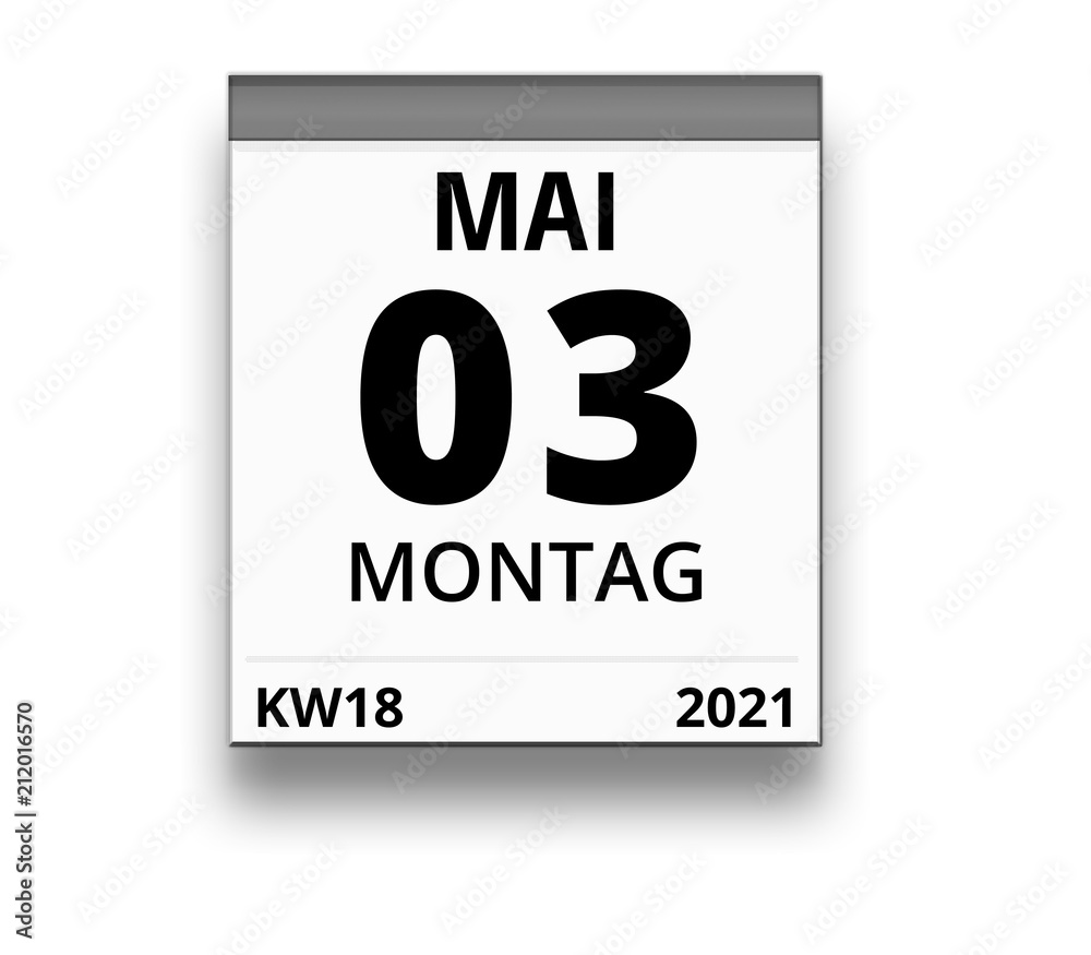 Kalender für Montag, 3. MAI 2021 (Woche 18)