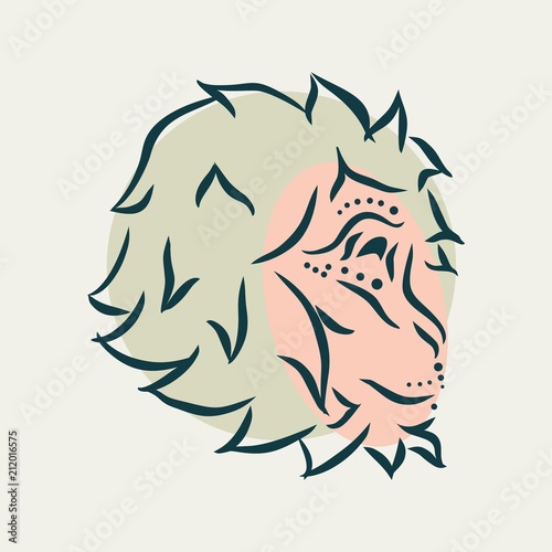 Fototapeta Naklejka Na Ścianę i Meble -  Ornamental tattoo monkey head. Abstract hand drawn style