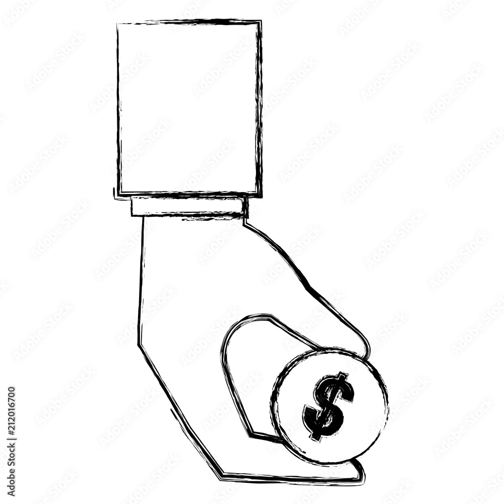 hand with coins money