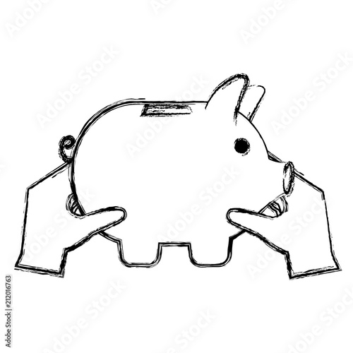 piggy savings economy icons