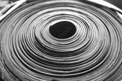 black rubber roll