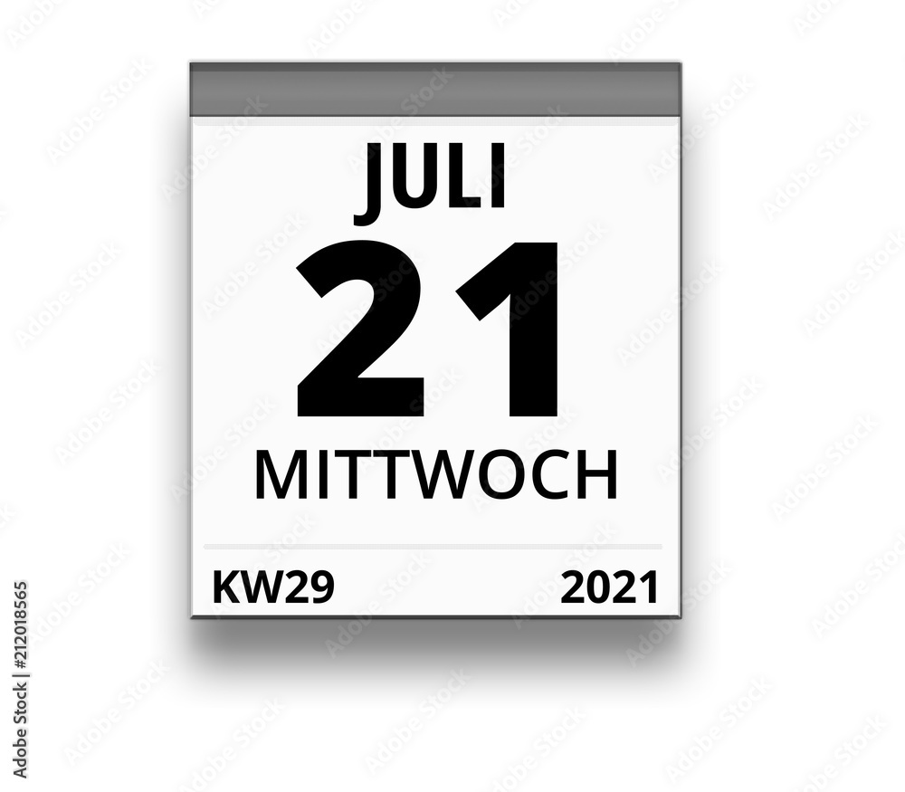 Kalender für Mittwoch, 21. JULI 2021 (Woche 29) Kalender für Mittwoch, 21. JULI 2021 (Woche 29)