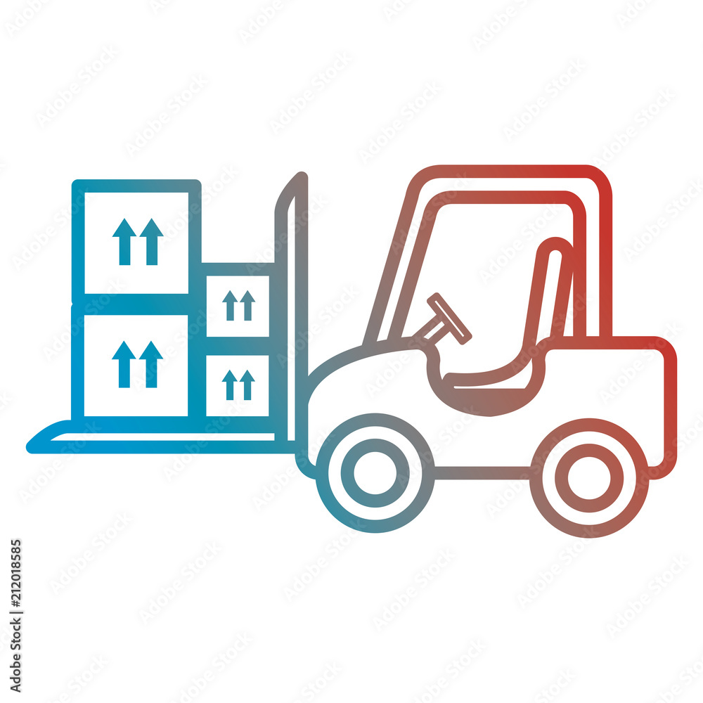 forklift with pile carton boxes