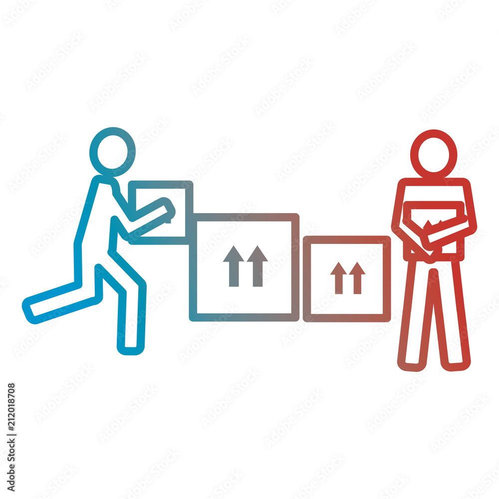 delivery workers lifting boxes silhouettes delivery workers lifting boxes silhouettes