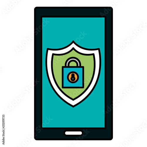 Free Download smartphone with shield and padlock - GFXLoad