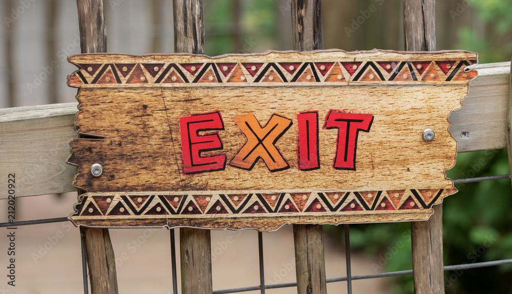 Obraz premium sign says exit