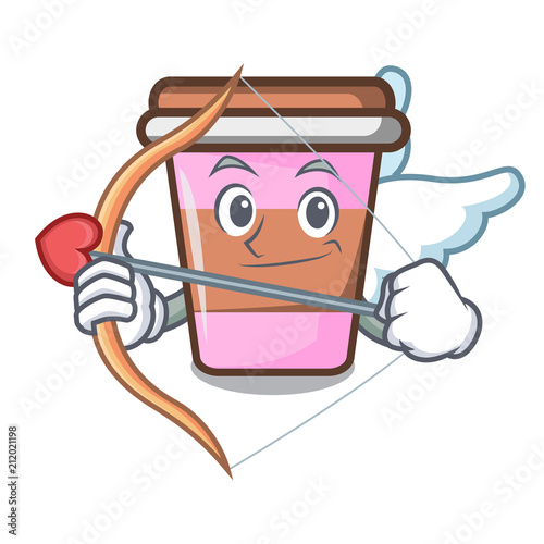 Cupid coffee cup character cartoon photo