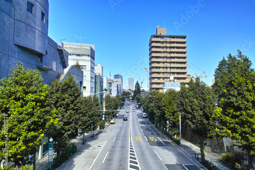 外苑西通りから千駄ヶ谷方面の景観 