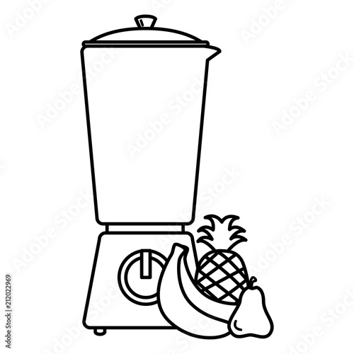 blender with fruits icons