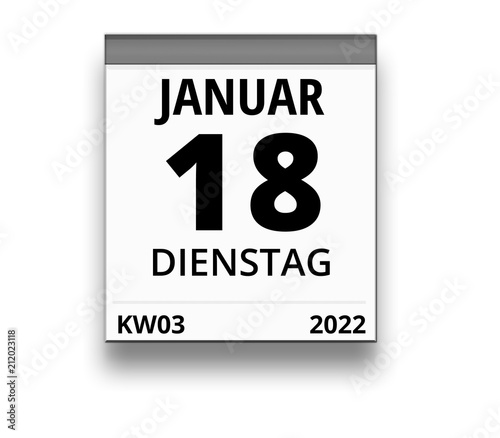 Kalender für Dienstag, 18. JANUAR 2022 (Woche 03)