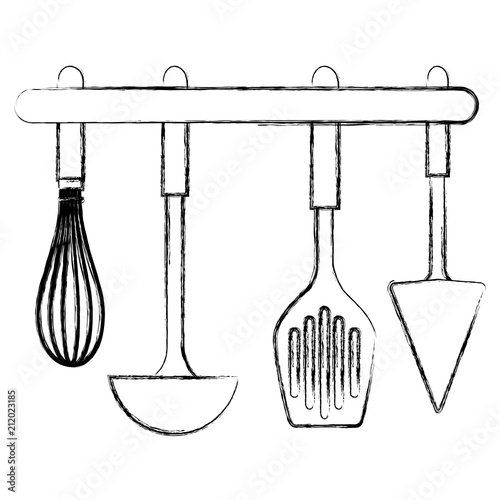 set cutleries hanging icons