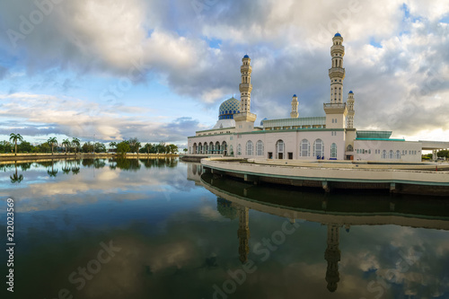 Kota Kinabalu City Mosque, also known as Masjid Bandaraya at beautiful morning