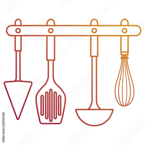 set cutleries hanging icons