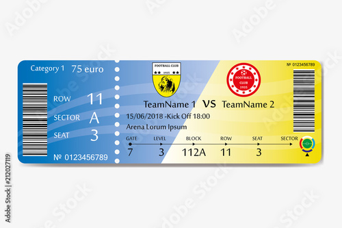 Soccer ticket,isolated on white background