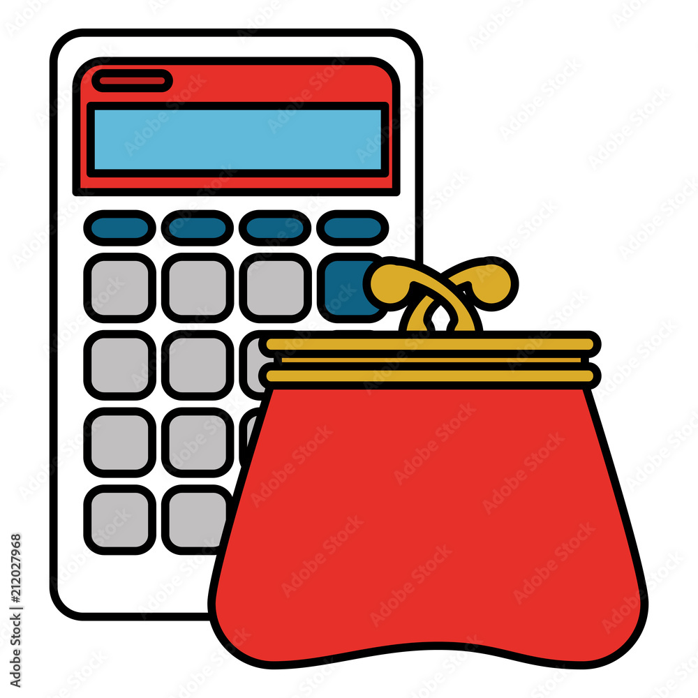 calculator with wallet icon vector illustration design vector de Stock |  Adobe Stock