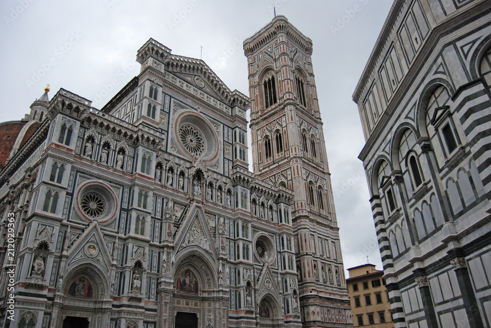 Florence, Italy: Santa Maria del Fiore church and saint john baptistery
