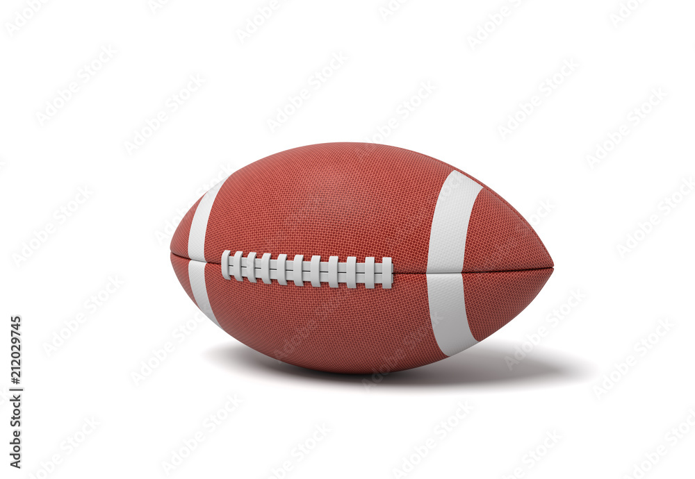 3d rendering of a red oval ball for American football on a white background. 3d rendering of a red oval ball for American football on a white background.