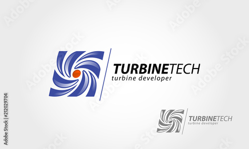 Turbine circular power abstract vector and logo design or template propeller fan of technology company identity symbol concept.