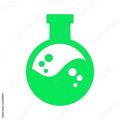 flask logo. laboratory icon. chemical symbol. vector eps 08.
