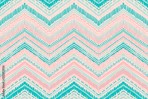 Abstract Ikat and boho style handcraft fabric pattern. Traditional Ethnic design for clothing and textile background, carpet or wallpaper