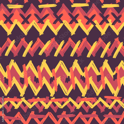 Abstract Ikat and boho style handcraft fabric pattern. Traditional Ethnic design for clothing and textile background, carpet or wallpaper