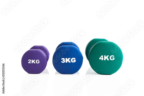 Set of fitness dumbbells