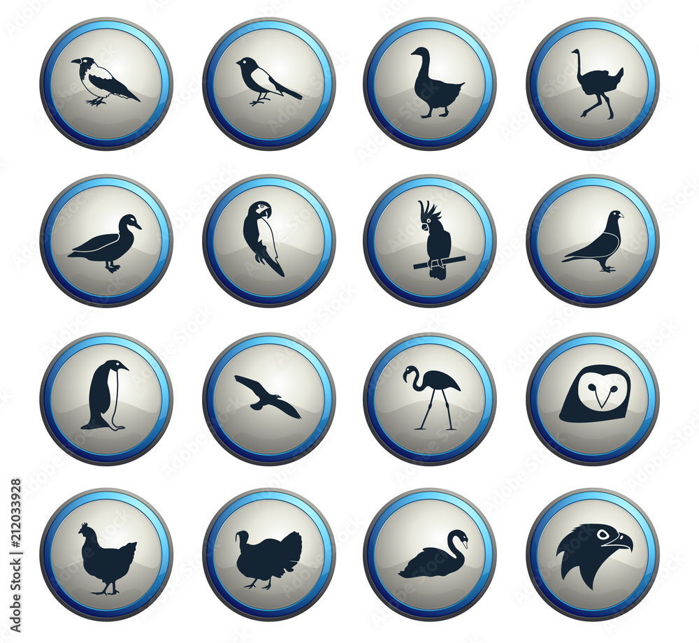 birds icon set