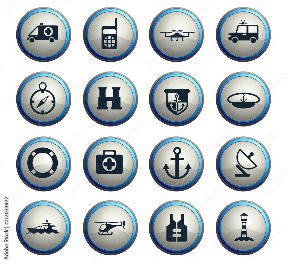 coastguard icon set coastguard icon set