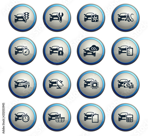 car service icon set