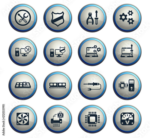 computer repair icon set