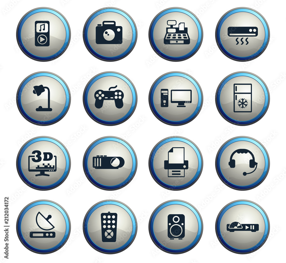 electronics supermarket icon set electronics supermarket icon set