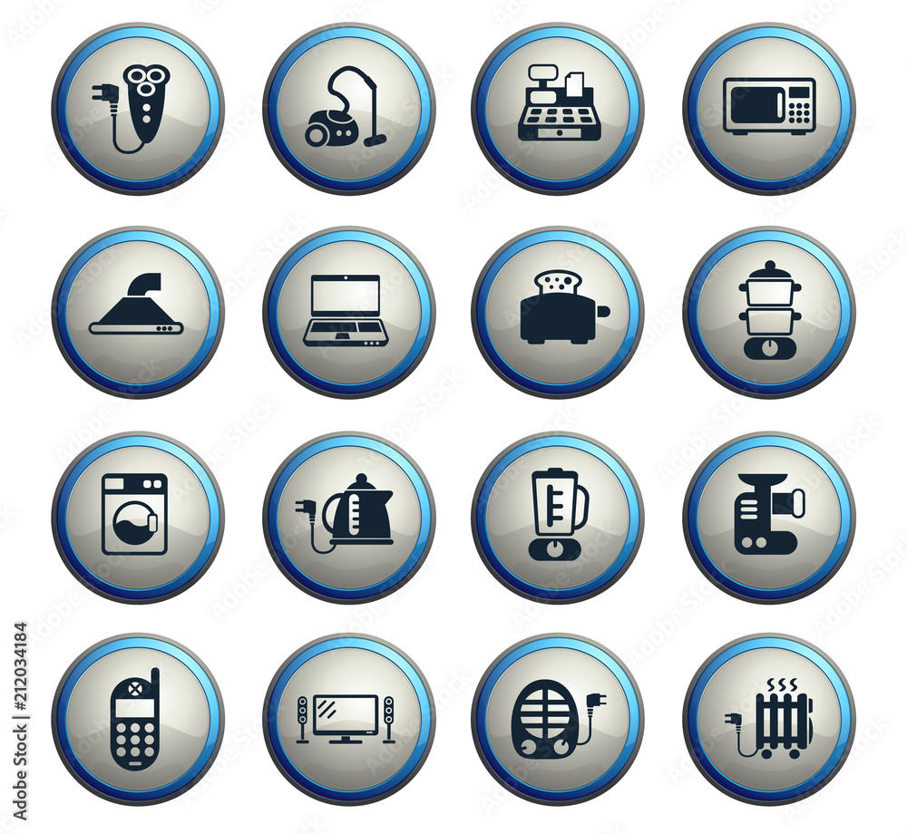 electronics supermarket icon set electronics supermarket icon set