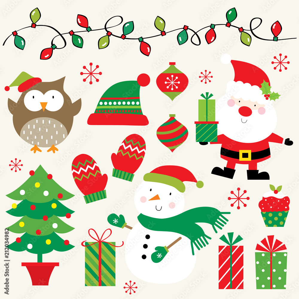 festive christmas icon collection