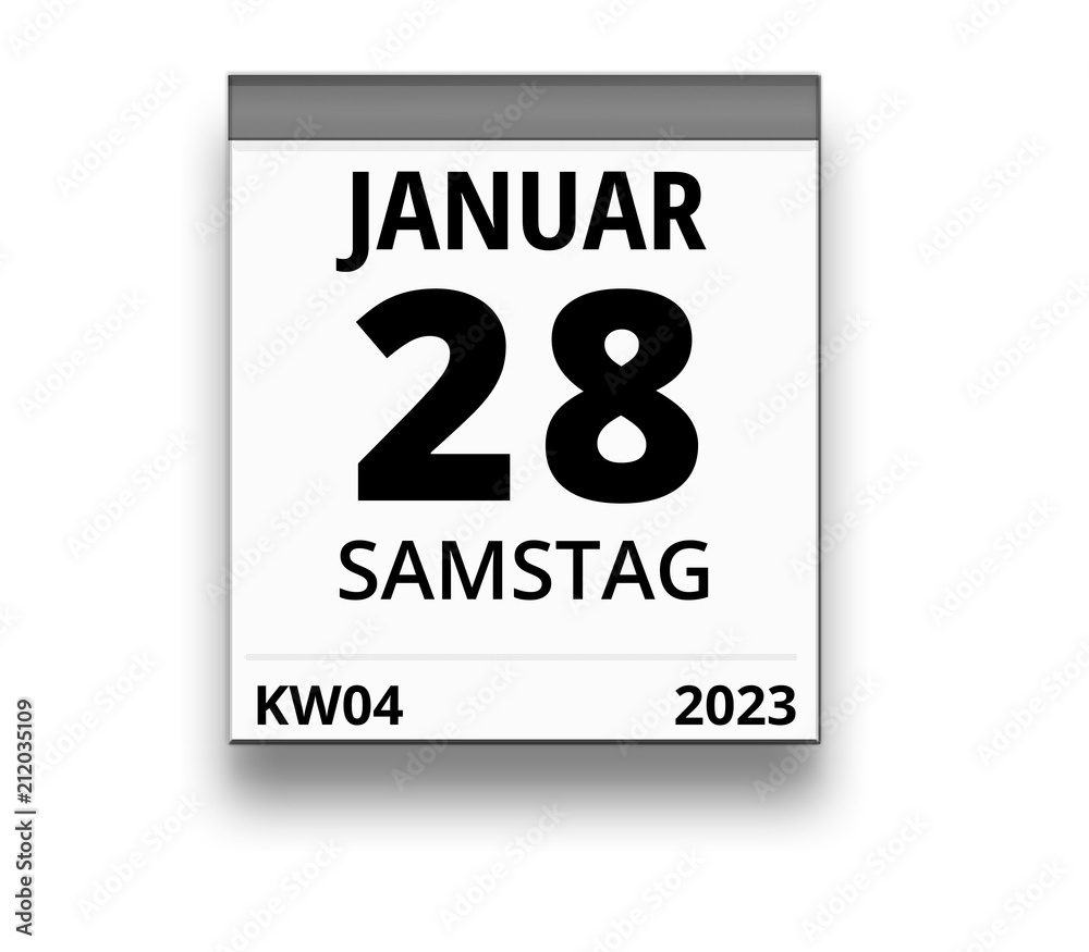 Fototapeta premium Kalender für Samstag, 28. JANUAR 2023 (Woche 04)