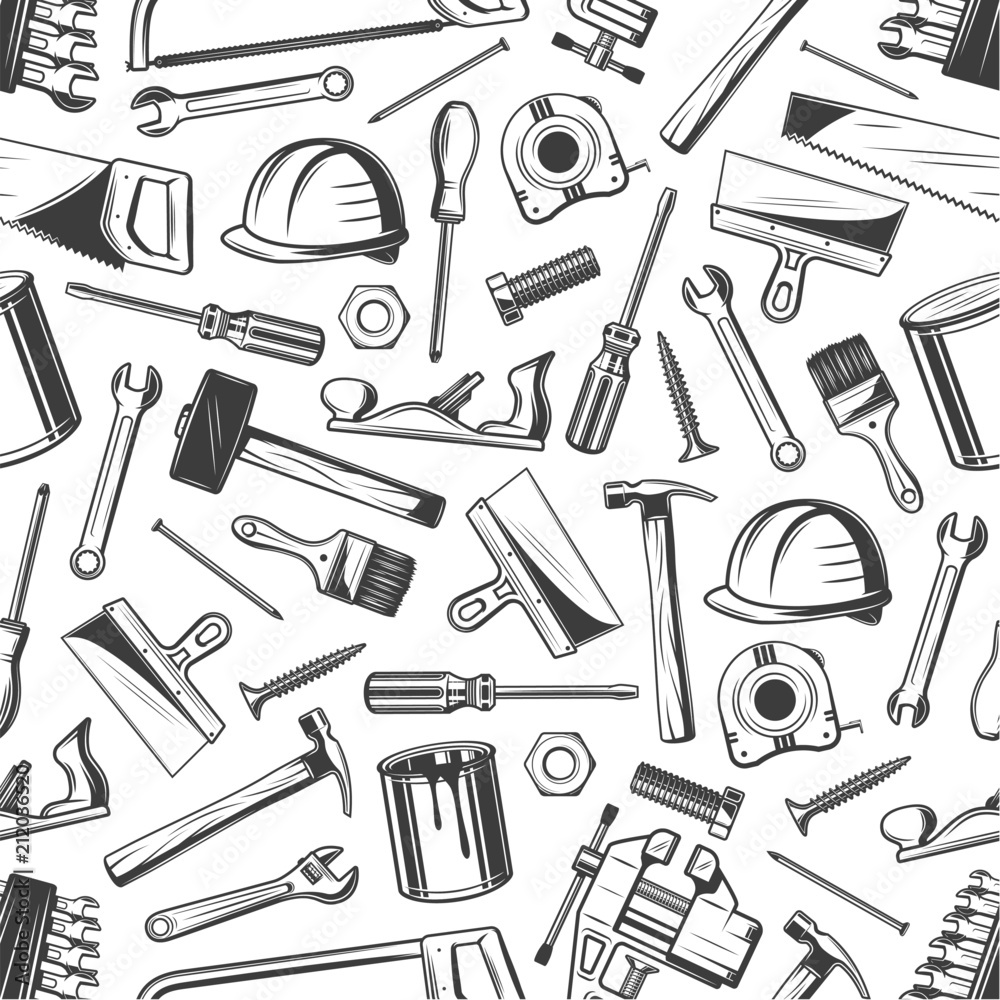 Work tool seamless pattern of repair equipment Work tool seamless pattern of repair equipment