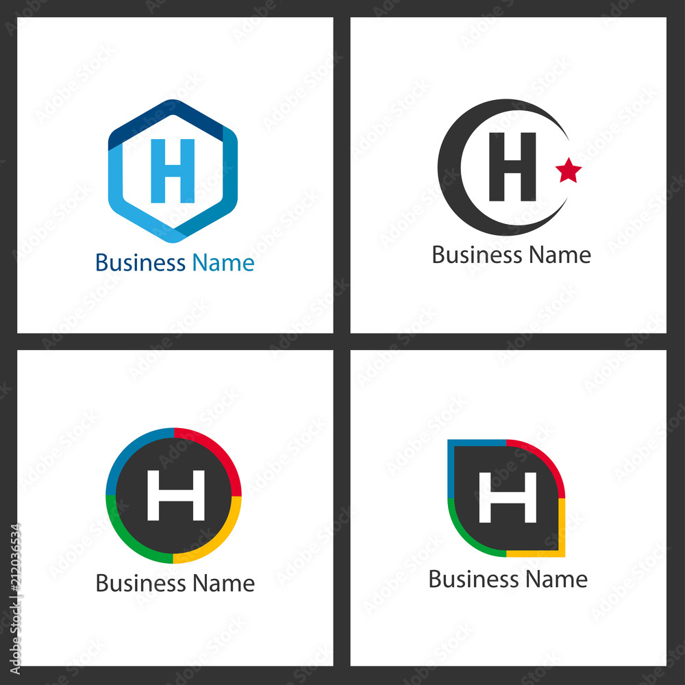 Letter H Logo Set Design Letter H Logo Set Design