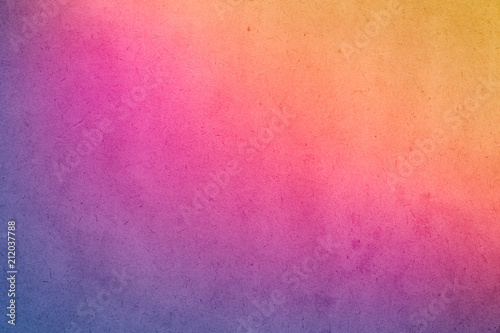 Colorful gradient watercolor paint on old paper with grain smudge dirty texture abstract for