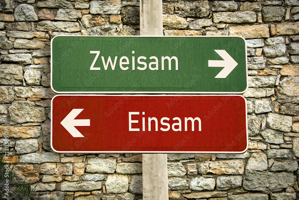 Fototapeta premium Schild 316 - Zweisam