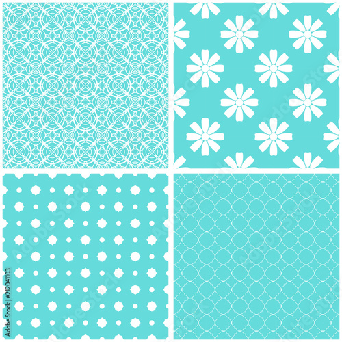 Pastel retro different vector seamless patterns.