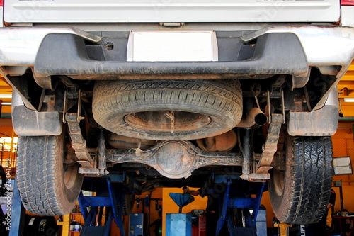 Wallpaper Mural Pickup truck suspension and Tires,Car lower portion, understructure or undercarriage Torontodigital.ca