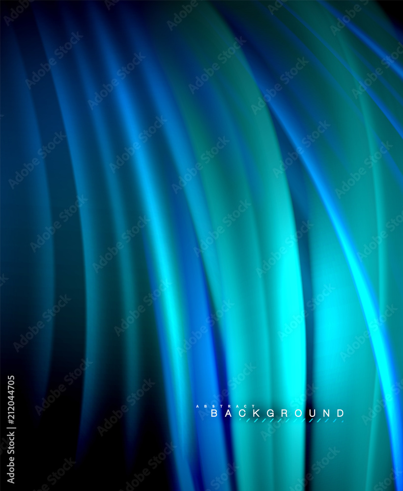 Neon glowing wave, magic energy and light motion background. Vector wallpaper template Neon glowing wave, magic energy and light motion background. Vector wallpaper template