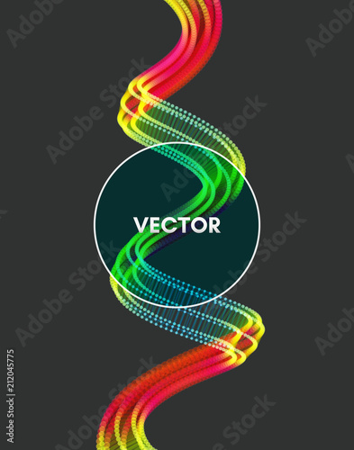 Spiral. Connection structure. Abstract grid design. 3d vector Illustration for science, technology.