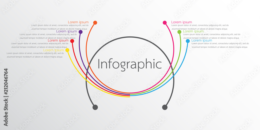 Obraz premium Vector infographic templates used for detailed reports. All 7 topics.