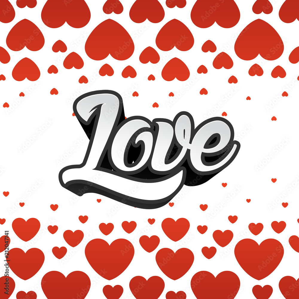 Heart love shape sticker